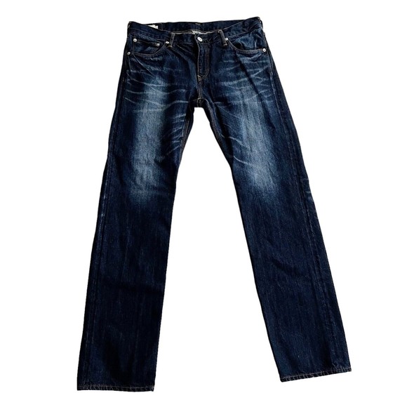 D.M.G Denim Jeans Made in Japan 11-160C Whispering Dark Wash Straight Leg Sz L - Picture 1 of 11
